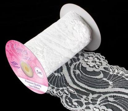 Eleganza Wide Lace Pattern No.359 95mm x 5m White - Ribbons